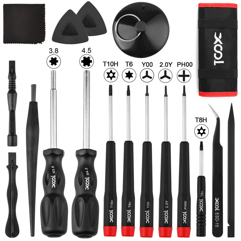 XOOL 17-in-1 Gamebit & Tri-Wing Screwdriver Repair Tool Kit, Compatible with Nintendo Switch & Joy-Con, Game Boy, NES SNES, Wii DS GBA, 3.8mm & 4.5mm Gamebit, for Xbox & PlayStation Consoles - Image 1